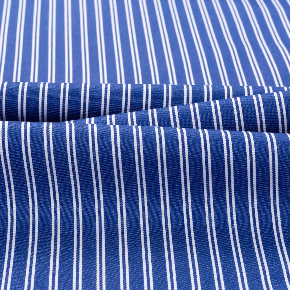 Men's Premium Non-Iron Pure Cotton Long Sleeve Formal Shirt with Spread Collar, No Pocket Plaid Striped for Business Casual Wear