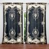 2pcs European Pattern Printed Curtain for Home Decor - Rod Pocket Window Treatment for Bedroom   Office   Kitchen