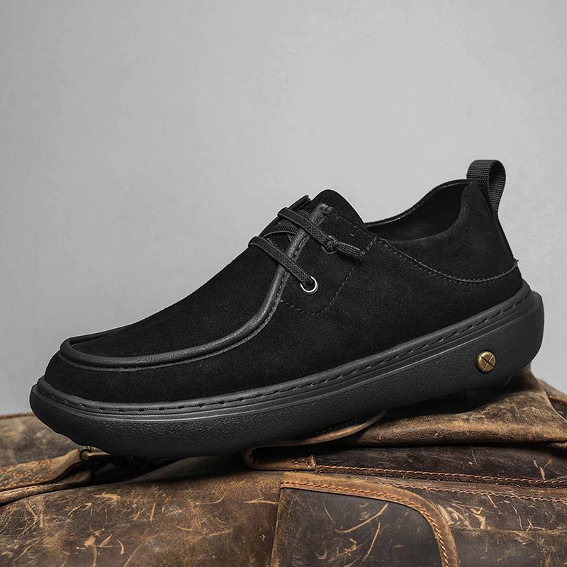 Men's Casual Leather Shoes Soft Sole Walking Shoes Luxury Brand Lace-Up Lightweight Walking Shoes Outdoor Mens Sneakers