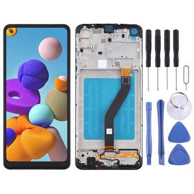 OEM LCD-Bildschirm für Samsung Galaxy A21 / SM-A215 Digitizer Komplette Baugruppe mit Rahmen (Schwarz)