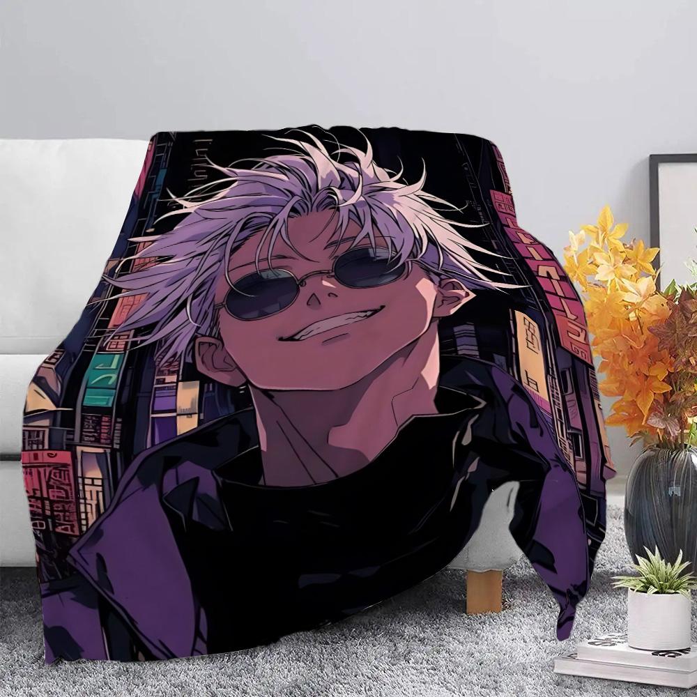 Anime Jujutsu Kaisen  Printed Picnic Blankets Warm Blanket Gojo Satoru Soft and Comfortable Blanket Home Travel Birthday Gift