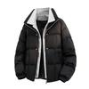 2025 Plus Size Men's Stand Collar Light Luxury Down Jacket - Faux Two-Piece, Thickened Warm Winter Outerwear