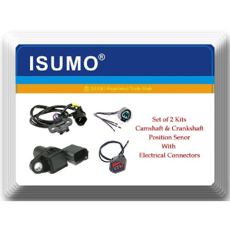 2 Pcs Camshaft & Crankshaft Position Sensor W/Connectors Fits: Mirage 97-02 1.5L