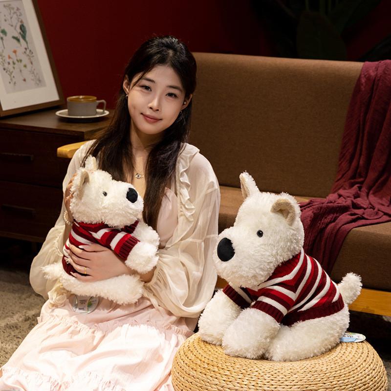 Highland White West Terrier Plush Toy With Soft Design For Home Decor Office