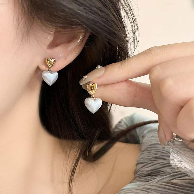 Metal Brushed Ball Earrings, High-End Light Luxury Niche Earrings, 925 Silver Needle Stud Earrings, Women'S Fashion Trendy And Cool Jewelry.
