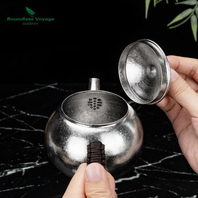 Pure Titanium Teapot Home Office Outdoor Use 260ml Thickened Durable Kung Fu Tea Pot With Built-in Heater