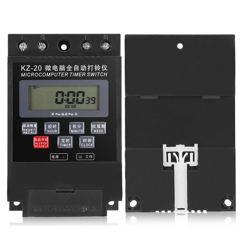 KZ-20 Microcomputer Electric Bell Timer Switch ON/OFF School Programmable Time Relay 220V