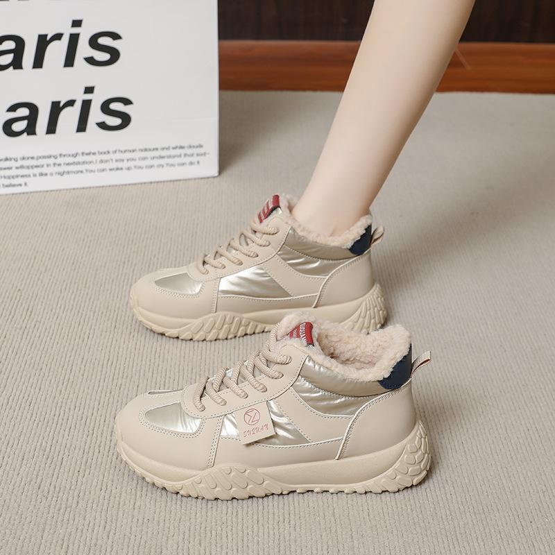 Fleece High-top Snow Boots Women's Winter New Student Ins Thermal Casual Shoes Cotton Shoes K
