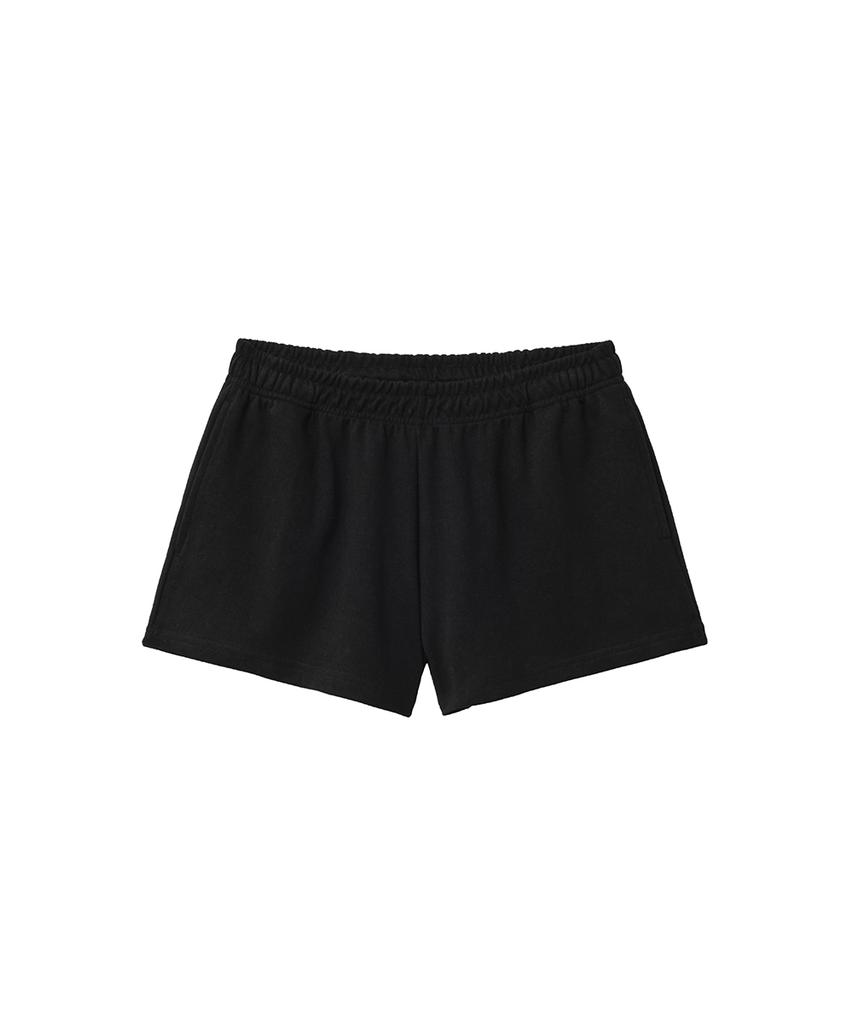 Lense Wide Sweat Shorts Black