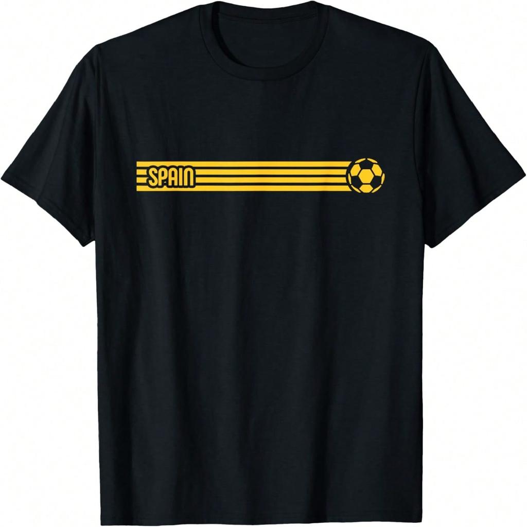 Spain Retro Football Stripes Classic Sports Graphic T-Shirt
