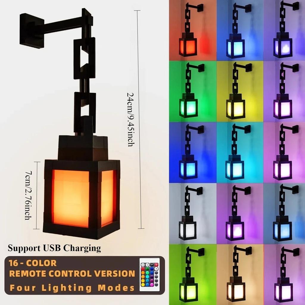 16 color change My World Luminous Lantern, Night light, Charging torch light, children's bedroom ambient light ornament light