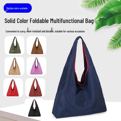 Borsa Tote Pieghevole di Grande Capacità a Forma di U in Poliestere Impermeabile per lo Shopping