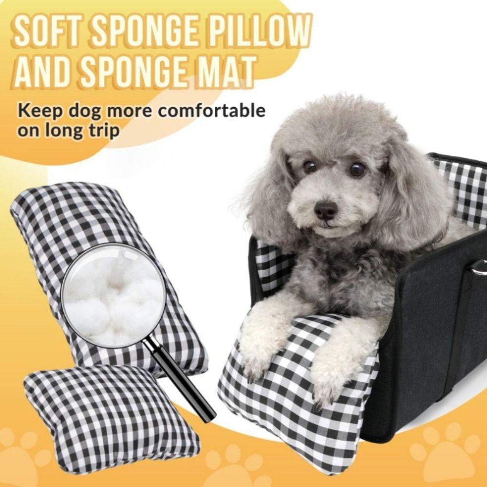 Anti Slip Center Console Dog Seat Universal Inner Seat Belt Height Increasing Seat Soft Pillow Cozy Anti-Collapse Seat Road Trip