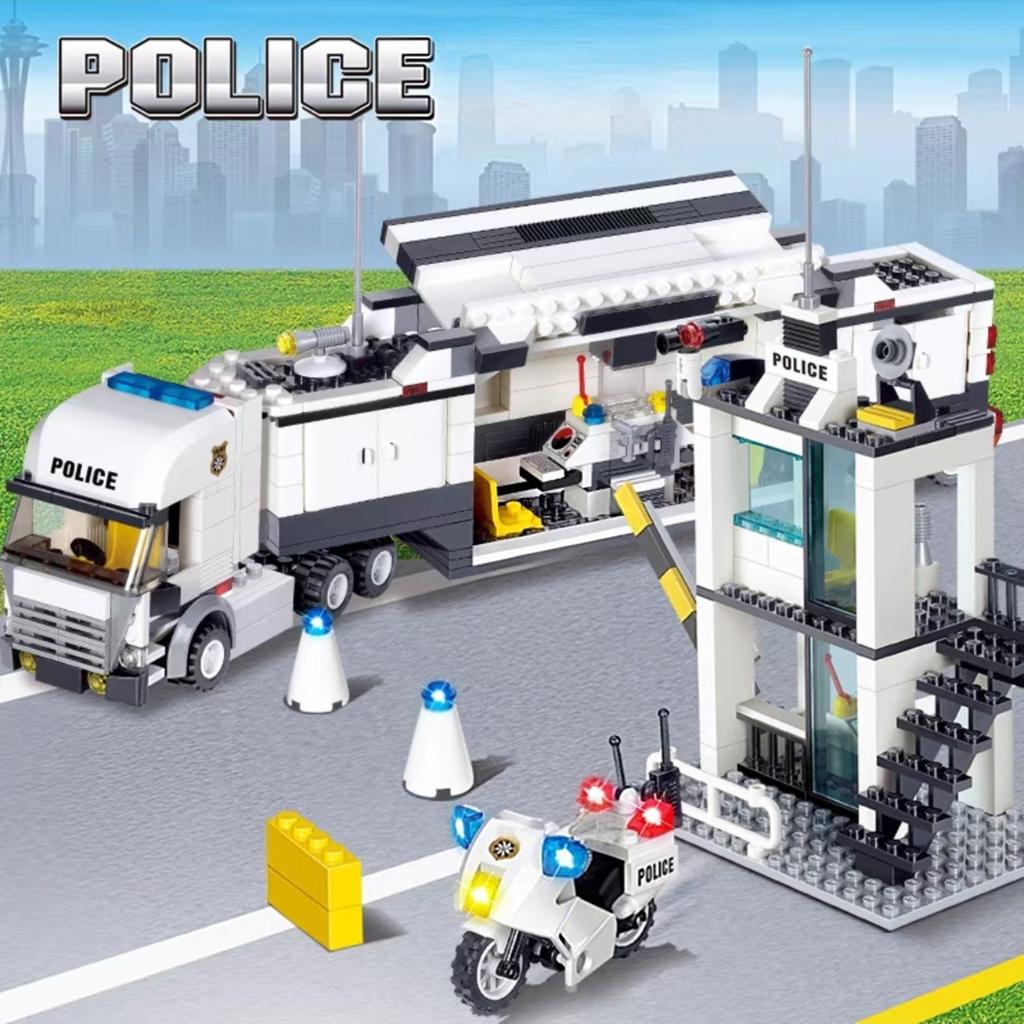 Urban area High-Quality Police Space facility High-Quality Building High-Quality Block Construction set Collection kit High-Quality Prison