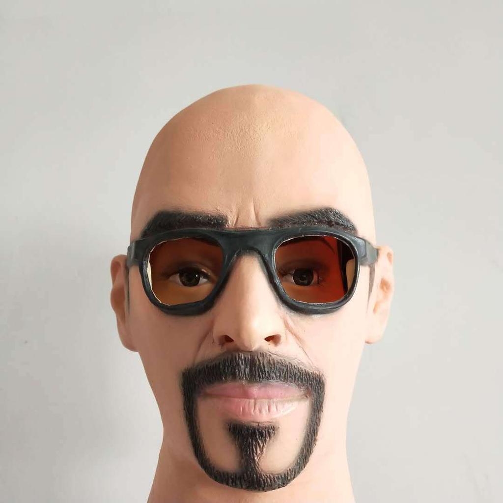 Handsome guy latex wig, party mask
