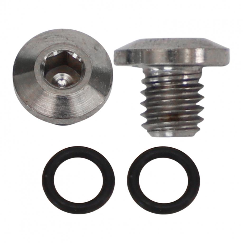 M5x5mm Ti-Legierung Fahrrad Entlüftungsschrauben 2er-Pack mit O-Ringen für Scheibenbremsen