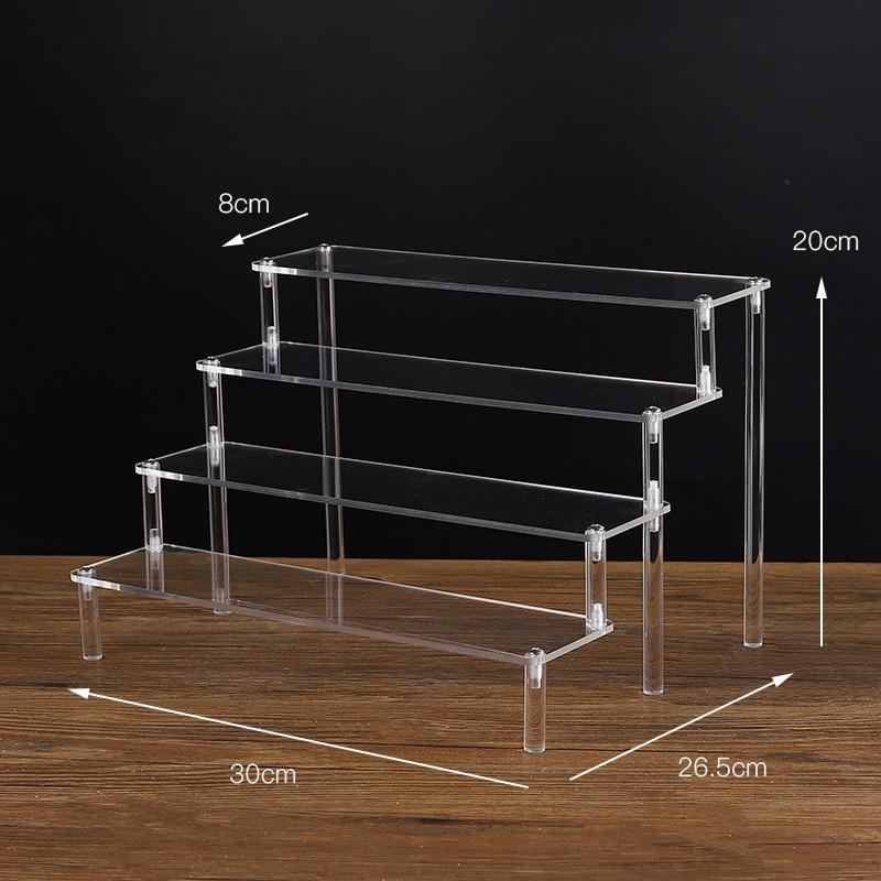 1-5 Tier Acrylic Display Stand,Clear Display Riser Rack for Cupcake,Perfume Doll Décor and Organizer Amiibo Funko POP Figures