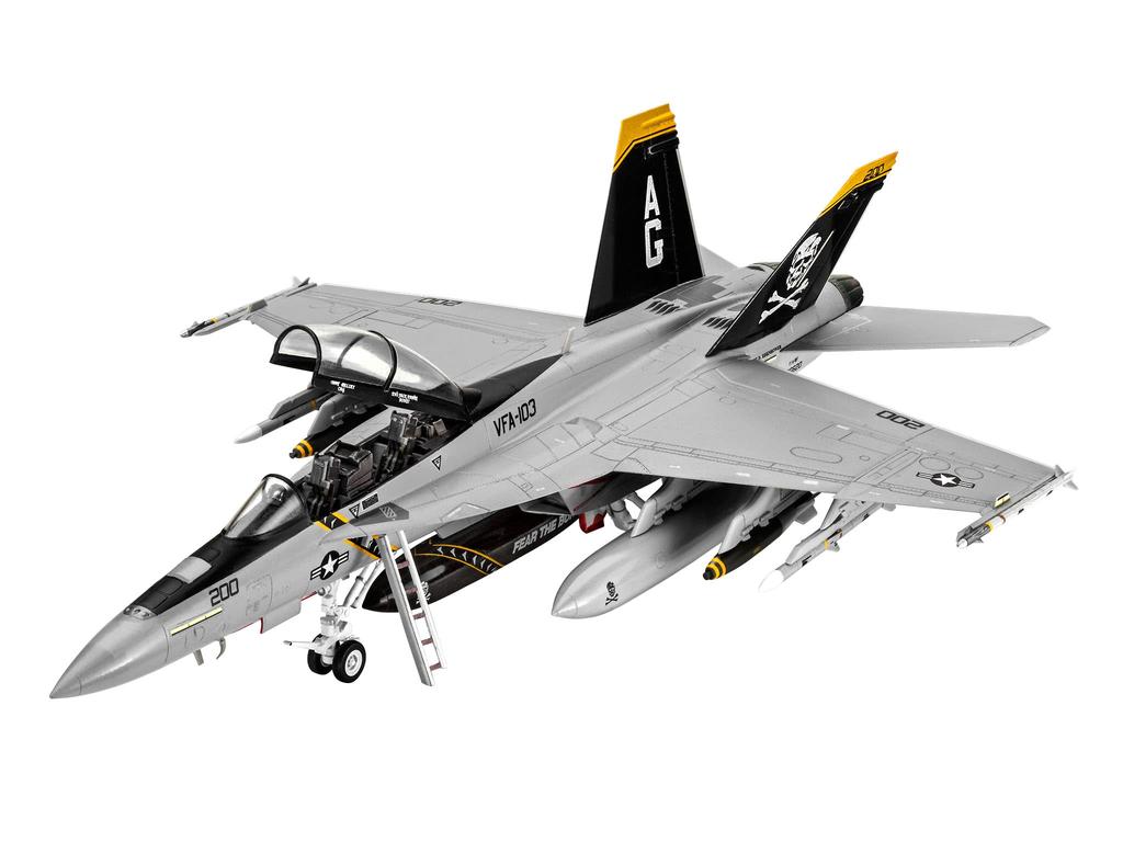 Revell scale US Navy Super Hornet Jolly Rogers plastic model model number molded in color 1/72 F/A18F kit, 03834,