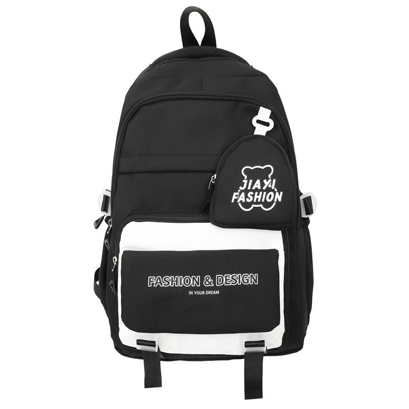 Цветной блок школьная сумка студенческий рюкзак в стиле колледжа женский рюкзак — фото 23