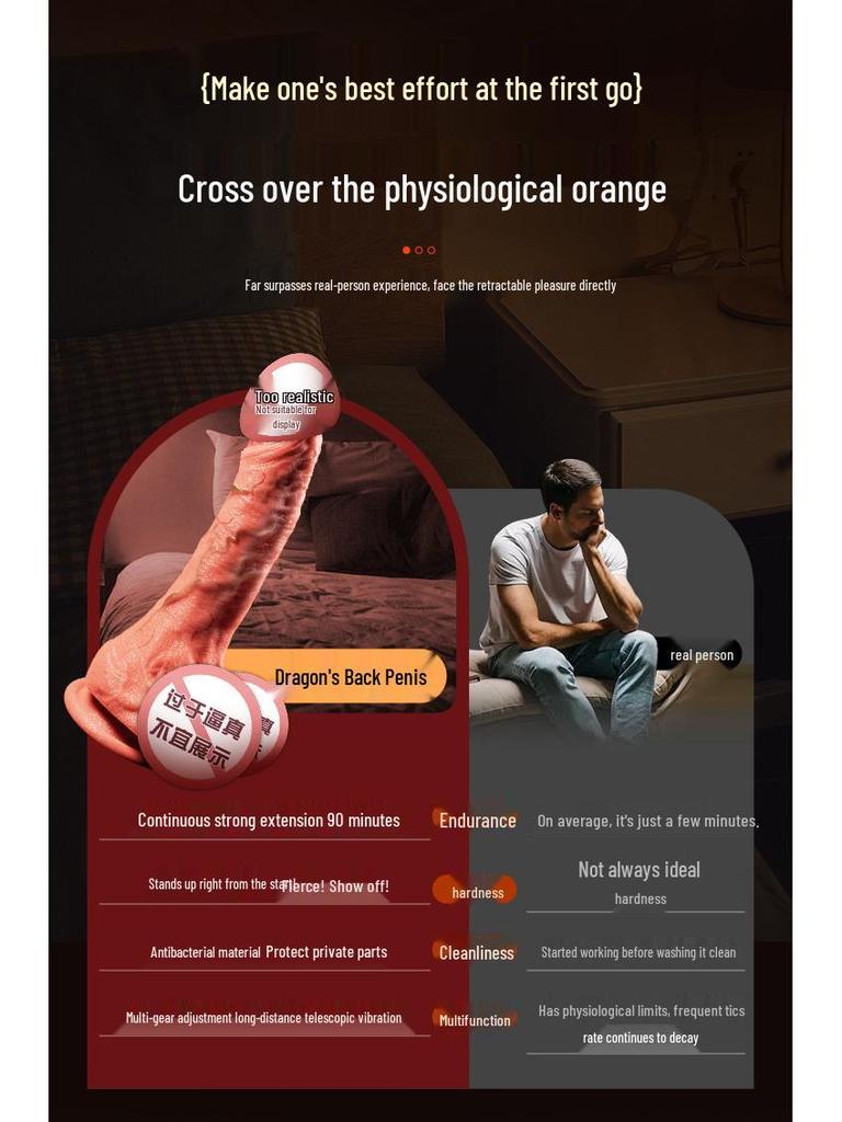 Women's Telescopic Vibration Rod - Strong Simulated Penis for Self-Pleasure