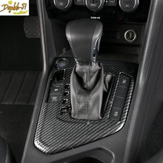 Carbon Fiber For VW Tiguan 2018- Center Console Gear Shift Panel Cover Trim