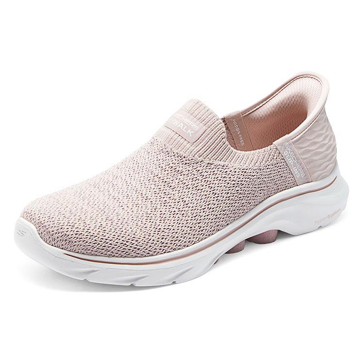 Skechers Go Walk 7 Bekvämt Tyg Stötdämpande Hållbar Andningsbar Lättviktig Låg Topp Casual Löparskor Dam Sneaker Rosa 125219-LTPK