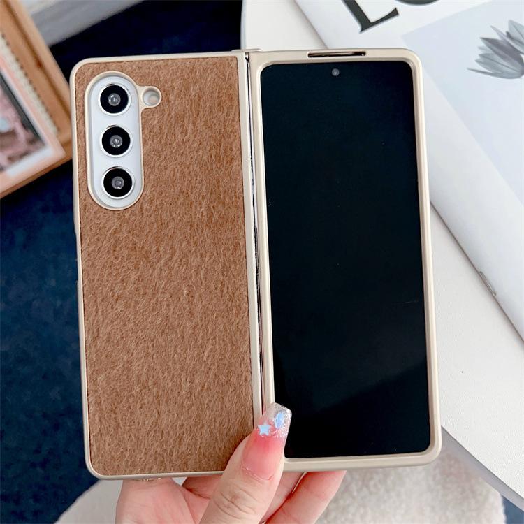 Applicable to Samsung ZFold5 mobile phone case plush folding non-slip soft all-inclusive case zfold3/4 anti-drop protective case