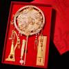 Chinese Xiuhe Wedding Fan Kit: Handmade Round Fan for Bride