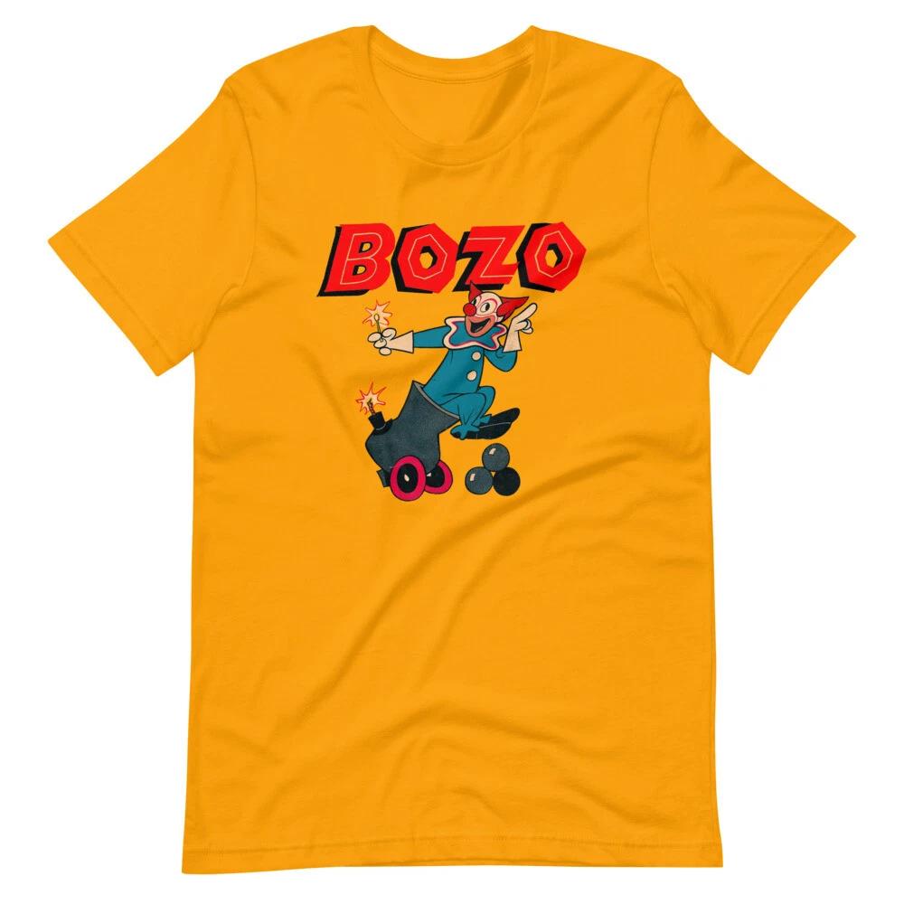 BOZO THE CLOWN Gold Yellow Graphic Tee Shirt Short-Sleeve Unisex T-Shirt S