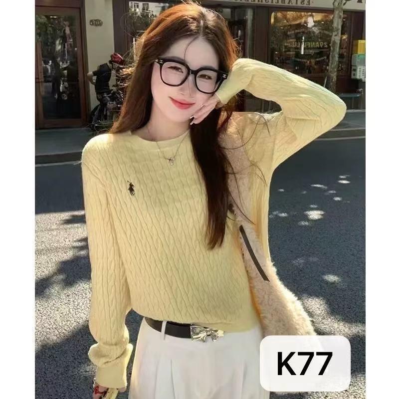 College Style Beige Thick Sweater Top Women's Autumn and Winter Design Sense Embroidered Twist Knitted Sweater with Bottom Coat