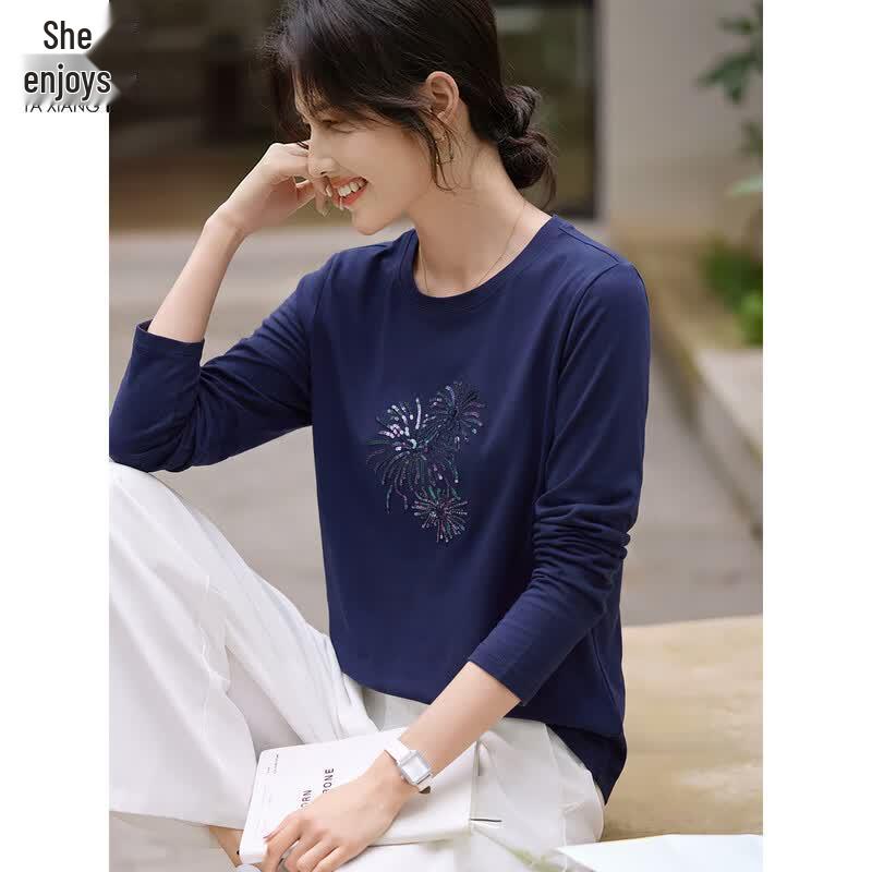 Women's Sequin Embroidered Long-Sleeve T-Shirt