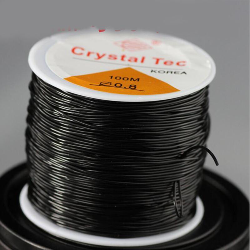 Round Transparent Fish Silk Elastic Line, Colored Crystal Line Diy Beaded Elastic Rope Jewelry Accessories 100 Meters