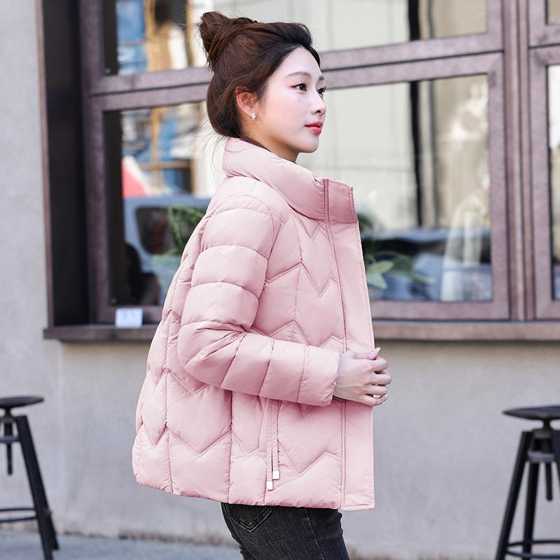 

Women s Winter 2025 Korean-Style Cotton-Padded Short Jacket - Loose, Stand-Up Collar, Thickened Design Extra Large розовый