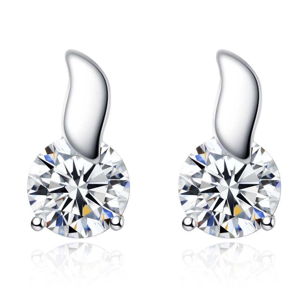 Dunhuang Fashion Heart-Shaped Swiss Crystal Earrings