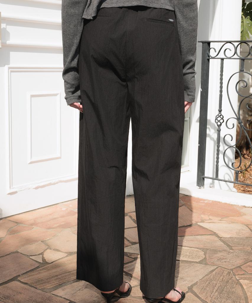 DEHEVE String Pintuck Wide Pants [Black]