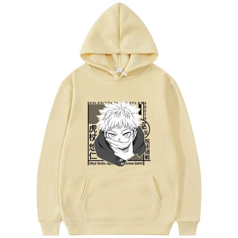 Japan Unisexga Style Jujutsu Kaisen Hoodie Itadori Yuji Pattern Print Hoodies Unisex Casual Fashion Hooded Women Harajuku Sweatshirt
