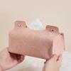 Nordic PU Leather Tissue Box Decorative Cherry Blossom Pattern Napkin Holder Durable Paper Tissue Case Bathroom
