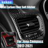 Real Carbon Fiber Car Accessories Dashboard Air Vent Decorative Cover Soft Sticker For Jeep Compass 2017 2018