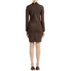 Michael Kors SS23 Allover Logo Jacquard Round Neck Knit Slim Fit Long Sleeve Dress Women dresses Chocolate MH180NV5KZ-201