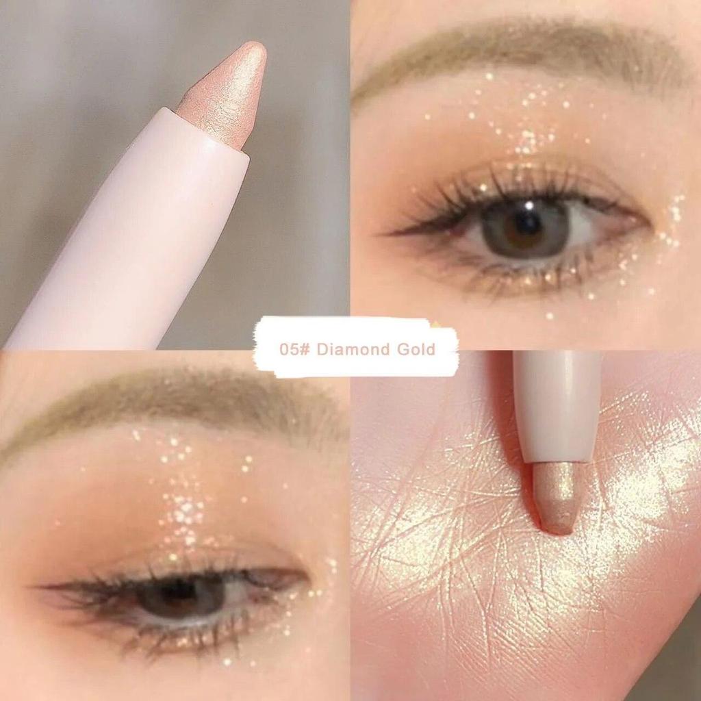 Lidschatten Liegender Seidenraupen-Highlighter-Stift Koreanisches Augen-Make-up Mattweiße Perle Hochglänzender aufhellender Glitzer-Lidschattenstift