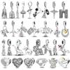 Copper Charms Tower Angel Wings Gothic Style Pendant Fit 4Mm Hole Diameter Bracelet For Women Diy Jewelry Making