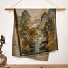 Chinese Style Landscape Painting Women Scarf Soft Warm Pashmina Shawl Winter Outdoor Coldproof Windproof Blanket Wrap Scarf