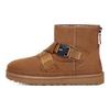 UGG Botas cortas de nieve Classic Novelty Series de piel de oveja cálidas de cierre rápido para hombre, color castaña 1135013-CHE