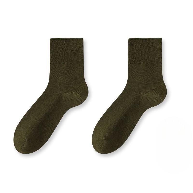 Female Spring and Autumn Pure Cotton Sweat Absorbing Boneless Tube Socks