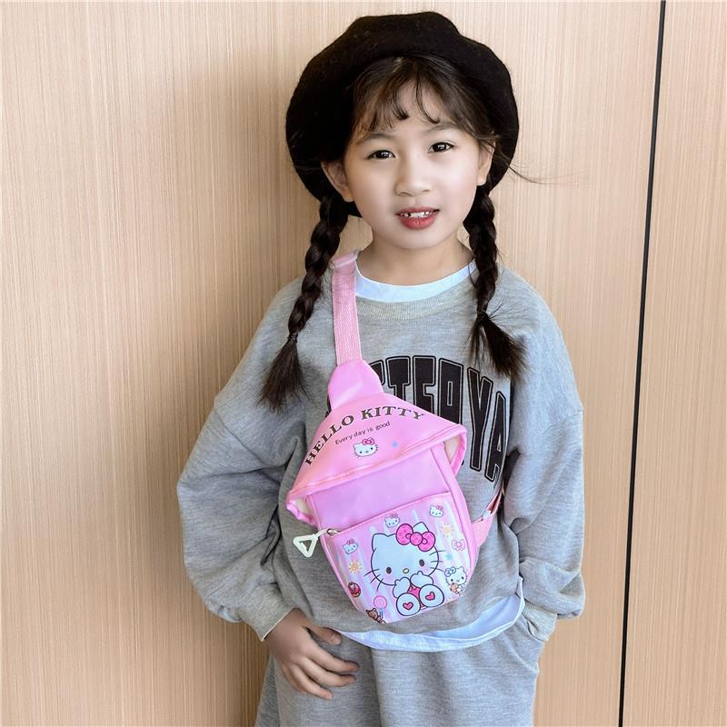 My Melody Kids Outdoor Crossbody Bag Cute Cartoon Nylon Preschool Chest Pack For Toddlers