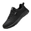 Shoes Autumn leather sneakers waterproof and non-slip running shoes black soft-soled casual shoes