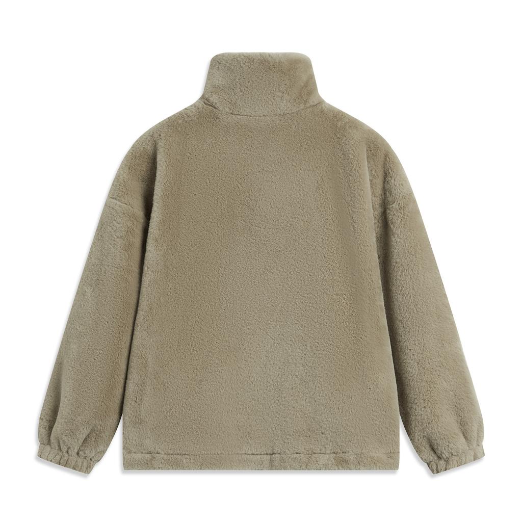 Li Ning Seria Lifestyle Sportowy Sztuczne Futro Królika Ciepły Pluszowy Kołnierz Wiatroodporna Codzienna Wygodna Wszechstronna Kurtka Polarowa Kurtki Damskie AFDUC96-5