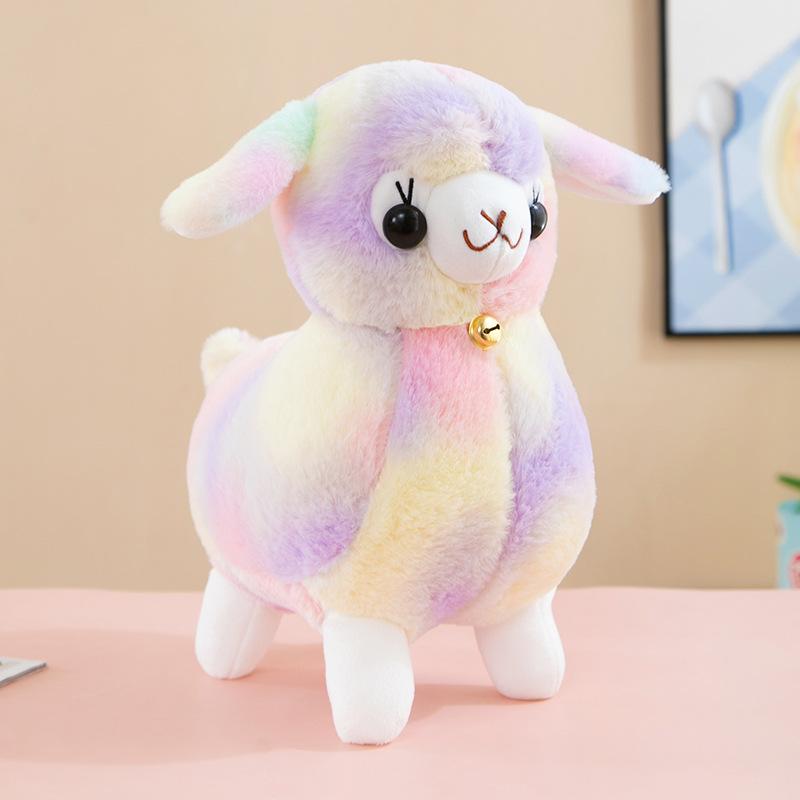 New colorful lamb doll plush toy cute alpaca doll throw pillow children's birthday gift grab machine doll