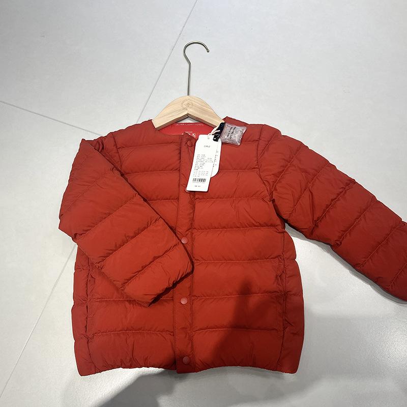 Nuovo piumino leggero bianco per bambini, fodera in piuma d'oca, artefatto per uniforme scolastica, gilet imbottito senza colletto per ragazze