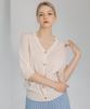 Vascara Gold Button V-Neck Half Sleeve Cardigan (7Colors)